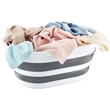 Bee Home Gri Katlanabilir Çamaşır ve Oyuncak Sepeti Dayanıklı Malzeme ile Yüksek Kapasite