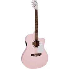 Jade Ppop Akustik Gitar Açık Gözenekli Pastel Pembe Mat
