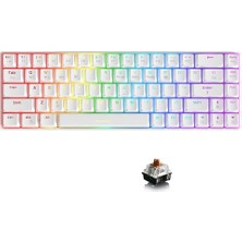 K685T Mekanik 82 Tuşlu Gaming Oyuncu Klavyesi-Rgb-Hot Swappable Beyaz- Brown Switch