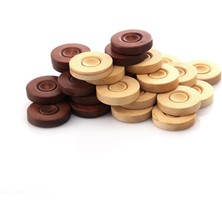 Ağacından El Işçiliği Ile Üretilmiş Ahşap Tavla Pulu (35 mm Kuru Şimşir Ahşap Tavla Pulu)