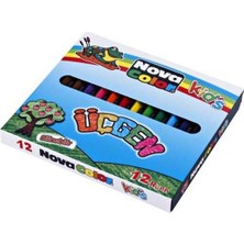 Color 12 Renk Üçgen Uzun Mum Boya (NC-2119)