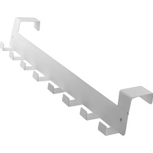 Arkası Askılık Elbise Havlu Asma Askı Metal 8'lı Tekli Oda Banyo Lavabo Kapısı Aparatı Beyaz