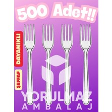 Yorulmaz Ambalaj 🍽️ 🍴 🍴 Şeffaf Plastik Çatal 500 Adet – Dayanıklı ve Hijyenik Kullan-At Çatal