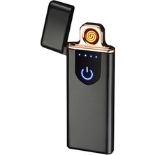 Metal Çerçeveli USB Şarjlı Dokunmatik Alevsiz Elektronik Tesla Çakmak Hediye Çakmak FC375