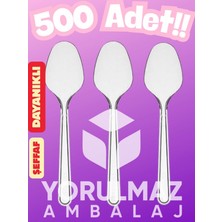 Yorulmaz Ambalaj 🥄 Şeffaf Plastik Kaşık 500 Adet – Dayanıklı, Hijyenik ve Ekonomik Kullan-At Kaşık