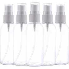 100 ml Sprey Başlıklı Boş Pet Şişe 5 Adet Sağlam Sert Plastik Hijyenik Kullanım İçin