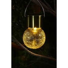 Solar Bahçe Lambası, Kırık Cam Desenli Kristal Top, Sarı Işık, 200 Mah, Güneş Enerjisi Ile Şarj Olur, Bahçe, Ev, Etkinlik Dekorasyon, IP44 Suya Dayanıklı, 042 (3 Adet)