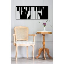 Piano Duvar Dekoru-Süsü, Ahşap Dekoratif Tablo Siyah 20 x 48 UNTNM357