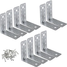 Mobilya Dolap Duvar Sabitleme 10 Adet Metal Köşebent 100X100X40 mm Bağlantı Aparatı L Demiri Gönye