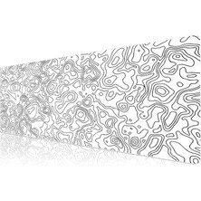 Pro - 5 Farklı Model Dikişli Kenar 120X60 cm Oyuncu Gaming Mouse Pad (White Map Lines)