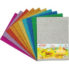 Simli Karton A4 Karışık 10 Renk