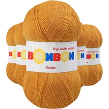 Aydogan's 5 Adet Kristal El Örgü Lif Ipi Hardal 98415