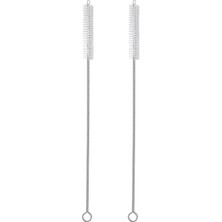2 Içme Saman Temizleme Fırçası Uzun - Paslanmaz Çelik Içecek Pipetleri Için Kıl Temizleyici Cam Yıkama Için Ağır Hizmet Fırçaları Silikon Metal Pipetler Çaydanlık Bacalı Mini Mikro Şişe