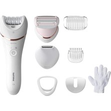 Epilasyon Cihazı, Islak ve Kuru Kablosuz Kullanım, LED Işık, Ekstra Geniş Başlık, Hassas Bölge ve Düzeltme Başlığı, Bikini Tarağı, 7 Aksesuar Dahil, Beyaz Renk, BRE720/05