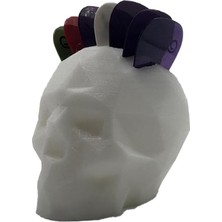 Geometrik Kafatası - Kurukafa Pena Tutucu (Geometrik Kafatası - Kurukafa Pena Tutucu (Yatay), Beyaz)