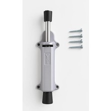 Basmalı Kapı Stoperi, Gri Renkli, 4 Vida Dahil, Dayanıklı Metal, Kolay Montajlı, Modern Tasarımlı Kapı Tutucu, Estetik ve Ergonomik Iç Mekan Aksesuarı (Gri)