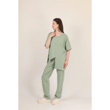 Des Concept Kadın Asimetrik Fermuarlı Pamuklu Bluz