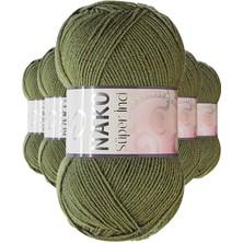 Aydogan's 5 Adet Süper Inci El Örgü Ipi 100 gr Haki 4234