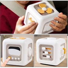 Generic Montessori Aktivite Küpü 6’sı 1 Arada Busy Cube Duyu Gelişim Oyuncağı 1-3 Yaş