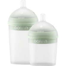 Borrn 2'li Silikon Antikolik Biberon Seti 240ML & 150ML (Yeşil)