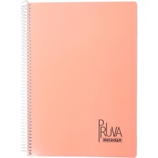 Pruva A4 Pet Spiralli Karton Kapaklı Defter 144 Yaprak - Kareli - Turuncu