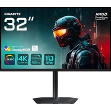MO32U 32" OLED Gaming Monitor, 4K UHD (3840x2160),165Hz, 0.03MS Gtg, Mat Ekran, HDMI 2.1, Displayhdr True Black 400, Kvm & Usb-C, Dahili Hoparlör
