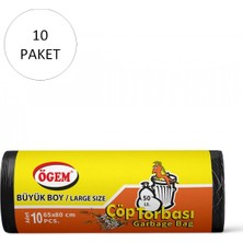 Aydogan's Büyük Boy Çöp Torbası 65 x 80 cm 10 Lu Rulo x 10 Paket = 100 Adet (Siyah)