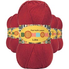 Aydogan's 5 Adet Lüks Patik Ipi Yünü Koyu Kırmızı 98676