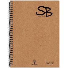 A5 140 Sf. Defter Kraft Kapak Spiralli Hafif Kağıt Kareli 70 Yp.