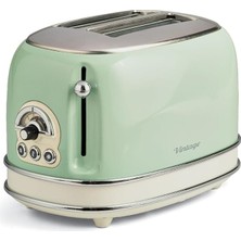 Vintage Ekmek Kızartma Makinesi 2 Dilim Yeşil 0155/14-810 Watt, Metal Gövde, 2 Dilim Kapasite, Buz Çözme, Isıtma, 6 Kızartma Ayarı, Kolay Temizlik, Çıkarılabilir Kırıntı Tepsisi