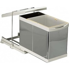 21300 Raylı Çöp Kovası Otomatik 16+1 Lt Paslanmaz Krom