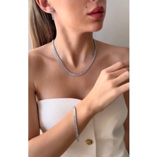Marem Taşlı Kolye Bileklik Küpe Seti