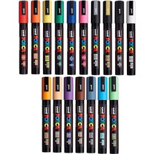 Posca Pc-5 M - 17 Set - Su Bazlı Pigment Mürekkep Işaretleyici, Uç 2,5 mm