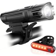 T6 LED 300 Lümen 4 Modlu Su Geçirmez USB Şarjlı Ön Arka Bisiklet Farı Işığı 1300 Mah