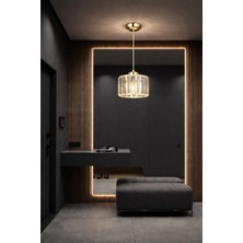 Aura Lighting Aura Lıghtıng Gold Kristal Cam Taşlı Modern Antre/hol Avizesi