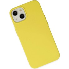 Vera Vtc  iPhone 14 Kılıf Nano Içi Kadife Silikon - Sarı 965874