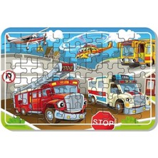 Arabalar A4 54 Parça Puzzle, Oyuncak, Yapboz 54 Parça Ahşap Puzzle