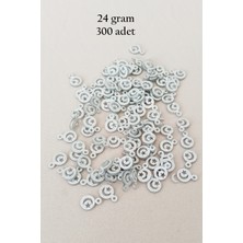 Aydogan's Oya Abiye Bileklik Kolye Pleksi Metalik Plastik Pul Gümüş Renk 24 Gram 300 Adet - BNC576