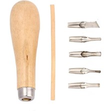 Oyma Seti 7 Parça 1 Paket Linol Oyma Kesme Bıçak Seti 5 Bıçaklı Linolyum Baskı Ahşap Saplı