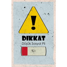 tp Retro Vintage 5 mm Ahşap Üzerine Düşük Sosyal Pil Temalı Poster Tablo 20X30 cm