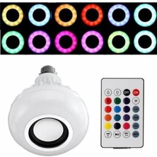 Lambası Bluetooth Hoparlör Rgb Ledli Lamba Kumandalı Mp3 Çalar Ampul Renkli Ampul, , Tek Ebat