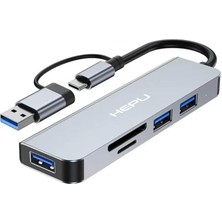 Usb-C Hub 5 In 1 Alüminyum Type C Hub Multiport Adaptör