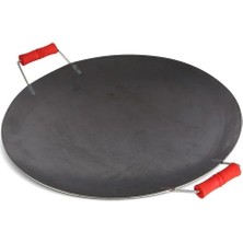 Kavurma Gözleme Sacı 53 cm 2,8 kg Ağırlığında, Çift Taraflı Kullanım 1,5 mm Siyah Sac