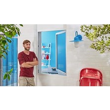 Insect Stop Standart Pencere Sinekliği, Kesilebilir, Delmeden Sivrisinek Koruması, 1 x Beyaz Sineklik, 130 cm x 150 Cm, 5,6 M Uzunluk