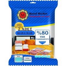 Home Yüksek Kaliteli Vakumlu Poşet (S)(2 Adet) 50 cm x 70 cm - Çevirmeli & Mavi Kapak - Vakumlu Hurç