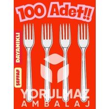 Yorulmaz Ambalaj 🍽️ 🍴 Şeffaf Kullan-At Plastik Çatal 100’LÜ – Catering ve Organizasyonlar Için