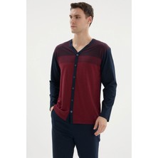Ang Butik Kocabey DM-26104 V Yaka Boydan Düğmeli Pijama Takımı