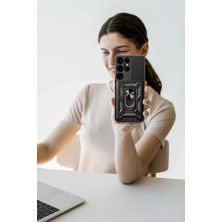 Vera Vtc  Samsung Galaxy S25 Ultra Kılıf Pars Lens Yüzüklü Silikon - Kırmızı 965874