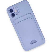 Vera Vtc  iPhone 12 Kılıf Kelvin Kartvizitli Silikon - Lila 965874