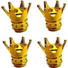 Motogrip Otomobil Araba Motosiklet Sibop Kapağı Plastik Krom Kaplama Kral Tacı 4 Adet